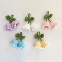 handmade knitted keychain keyring for women girl crocheted wind chimes flower bag pendants car key ring handbag charms gift