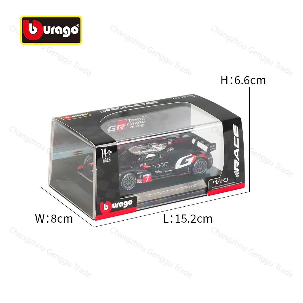 Фото Коллекционная модель гоночного автомобиля Bburago 1:43 Toyota GR010 Hybrid 2024, литая под давлением, статическая, игрушка №4