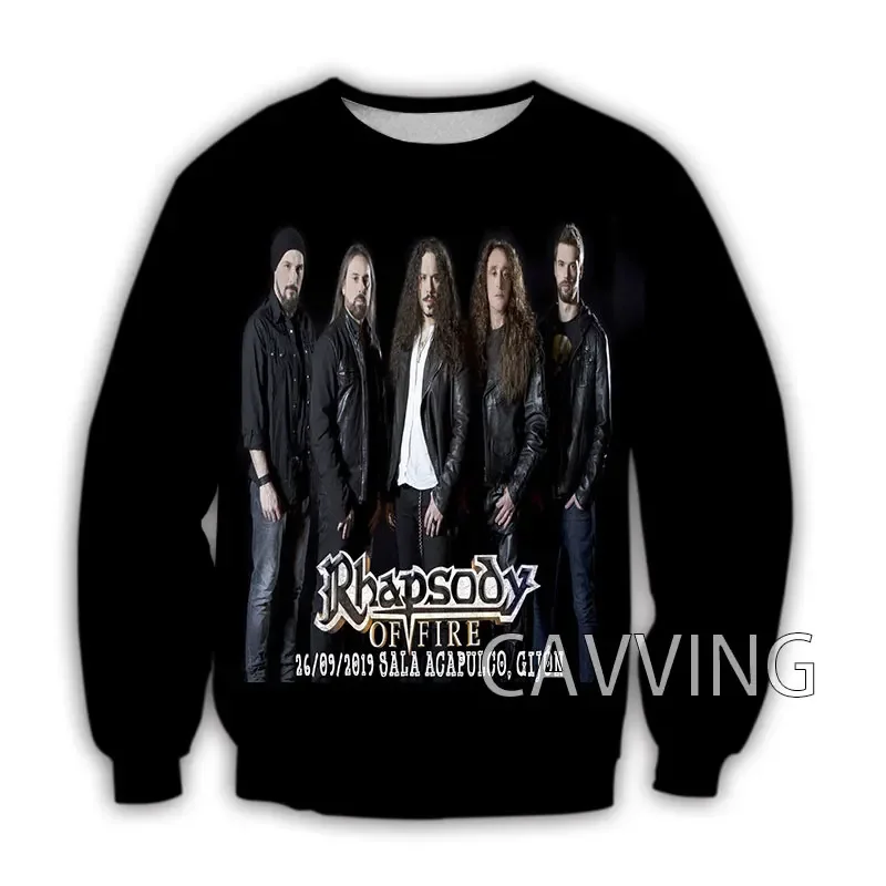 Rhapsody of Fire Band 3D толстовки с круглым вырезом в стиле Харадзюку Топы длинным рукавом