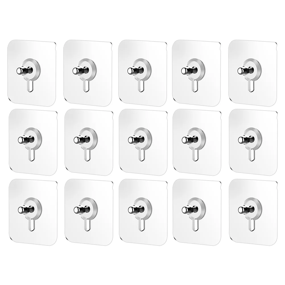 

20 Pcs Furniture Clear Hanger Pads with Screws Non-Trace Hook Kitchen Sticker