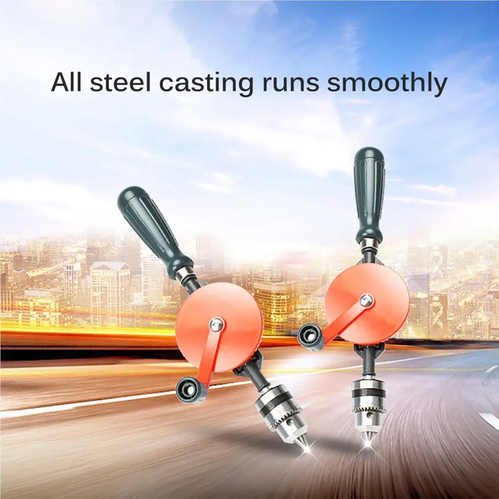 

1/4inch Powerful Manual Drill Double Gears Hand Shake Drilling Tool For Diy Woodworking Drill Teaching