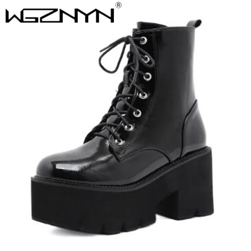 НОВЫЕ женские роскошные ботинки на платформе с боковой молнией удобные туфли