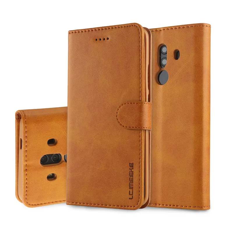 

Fashion Luxury Leather Wallet Flip Case For Huawei Mate 10 Pro Cover back Magnetic with Card Holder Bag Protective Phone Case