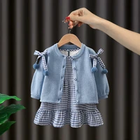 girls suit 2022 new childrens western style two piece suit childrens clothing spring and autumn baby girl autumn clothing