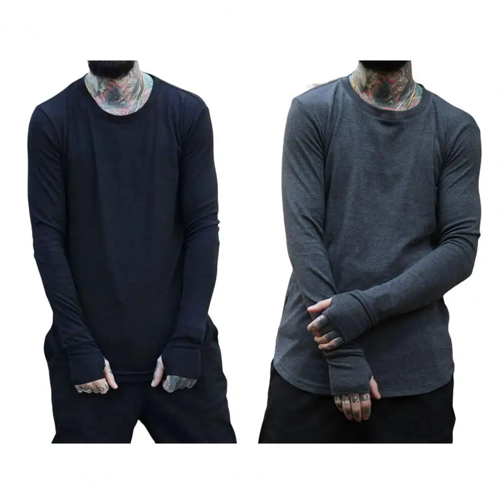 

Men Base Top Round Neck Men Autumn Top Pure Color Men Autumn Top