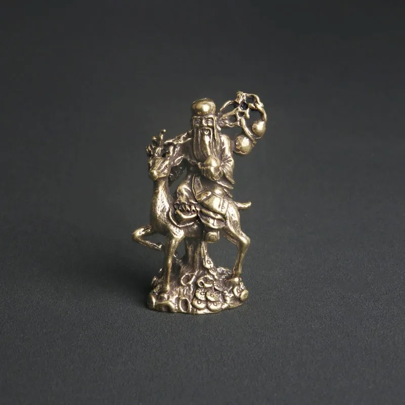 Античный латунный олень Shouxing, настольное украшение, антарктическая сказочная Бронзовая статуя венг, коллекционные поделки