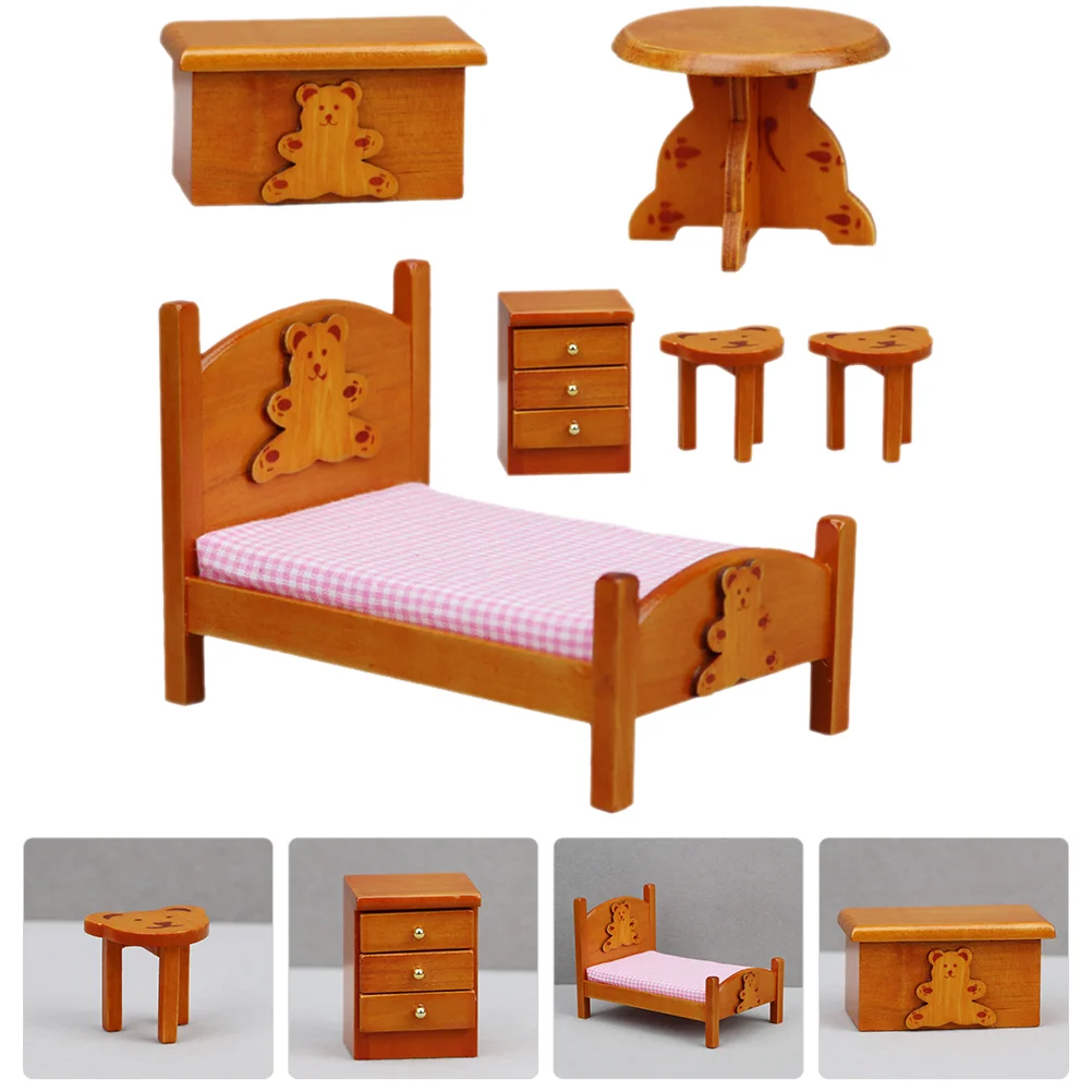 

Props Mini House Decor Miniature Ornament Models Decorations Bedside Cabinet Furniture Wood For Toy Room