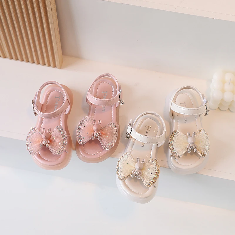 

Summer Kids Shoes Fashion Sweet Princess Children Sandals for Girls Toddler Baby Soft Breathable Hoolow Out Bow Shoes