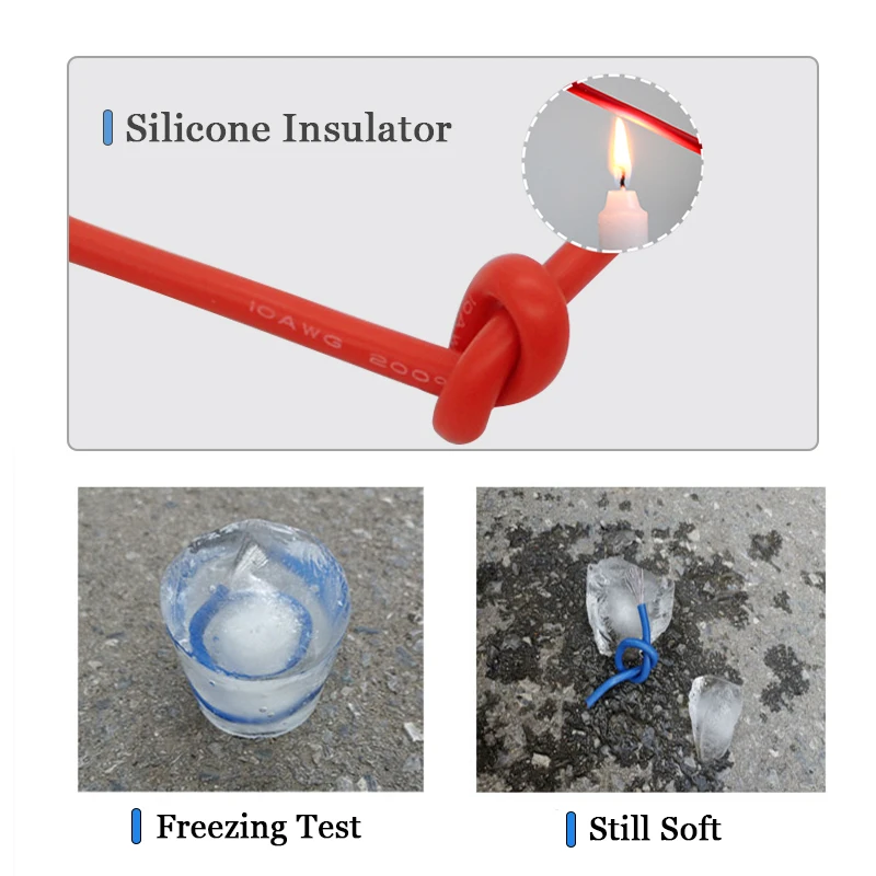 10 м/партия термостойкий силиконовый кабель 5 м красный и