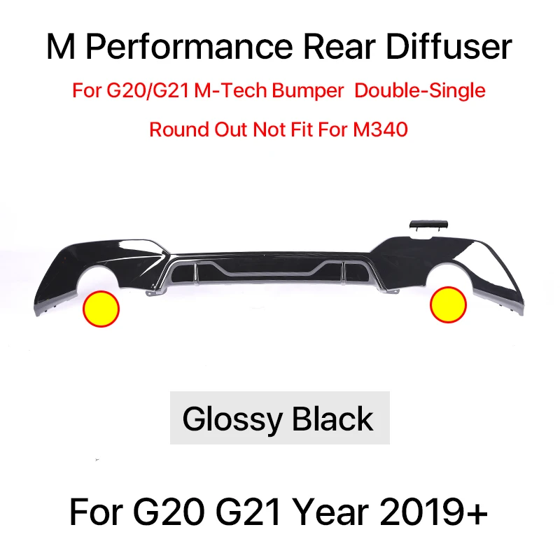 

Диффузор заднего бампера для BMW 3 серии G20 G21 M Tech Body Kit MP Диффузор для соревнований M340i 325i 2019 2020 2021 2022 2023
