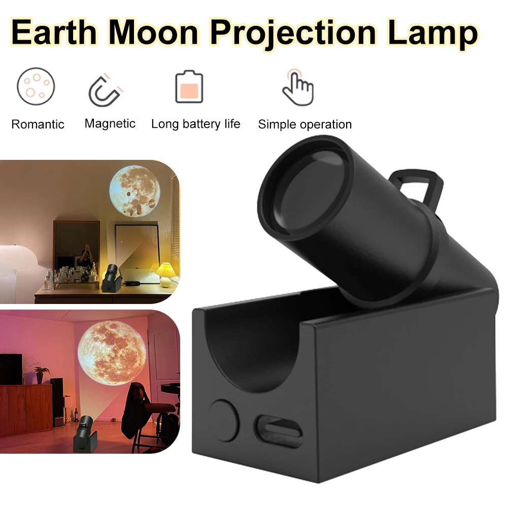 

Проекционная USB-лампа Earth Moon, светодиодный ночсветильник для создания атмосферы, проектор Земли, Луны, планеты, проектор, лампа для спальни, у...