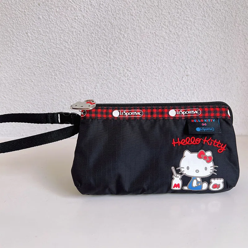 

Милый кошелек для монет Hello Kitty Sanrio мультяшная косметичка Аниме Вышивка портативные Многослойные сумки для хранения телефона карандаш женский подарок