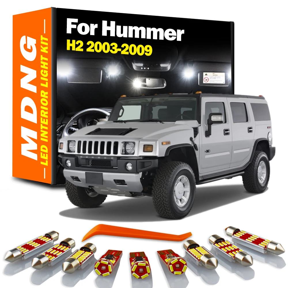 MDNG 15Pcs Canbus Interior LED Dome Map Trunk Light Kit For Hummer H2 2003 2004 2005 2006 2007 2008 2009 Car Led Bulbs No Error