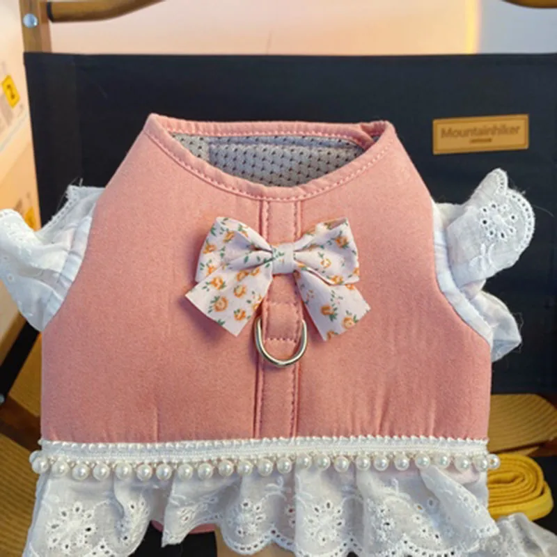 Однотонный Блестящий Цветочный жилет для собак нагрудный ремень чихуахуа