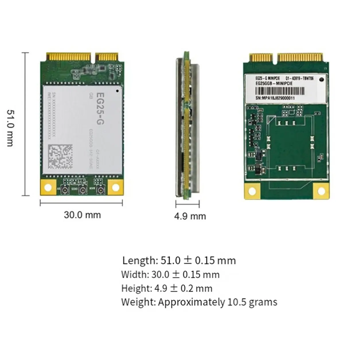 Фото РЕКОМЕНДАЦИЯ     Глобальный модем EG25-G LTE Cat4 MINI PCIE без слота для SIM-карты EG25GGB-256- для модулей EC25-E, EC25-EU, EC25-AU №4