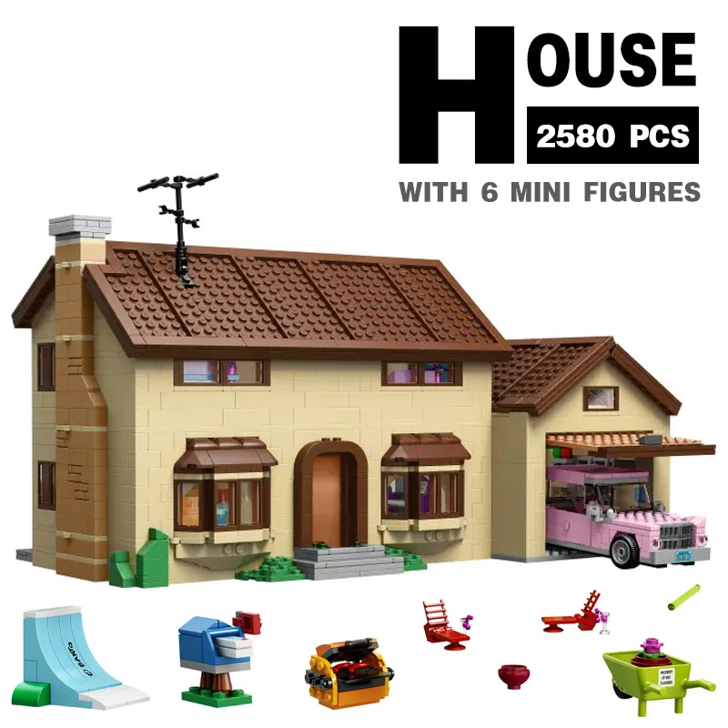 

The Simp House Building Blocks Bricks City StreetView Education Kid Birthday Christmas Toy Gifts Compatible 71006