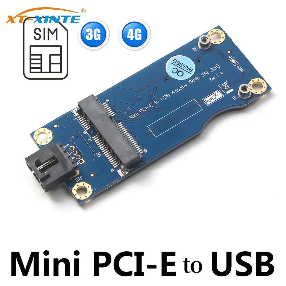 Mini PCI-E To USB With SIM Card Adapter For 3G 4G USIM Card  WWAN/LTE GPS Module Horizontal Connector Slot for Desktop Laptop
