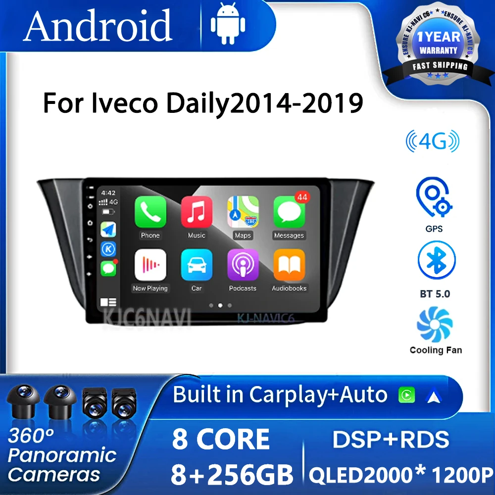 Фото IPS Android OS авто автомобильный радиоприемник видео мультимедийный плеер для Iveco Daily 2014-2019 навигация GPS авторадио сенсорный экран No 2 Din №1