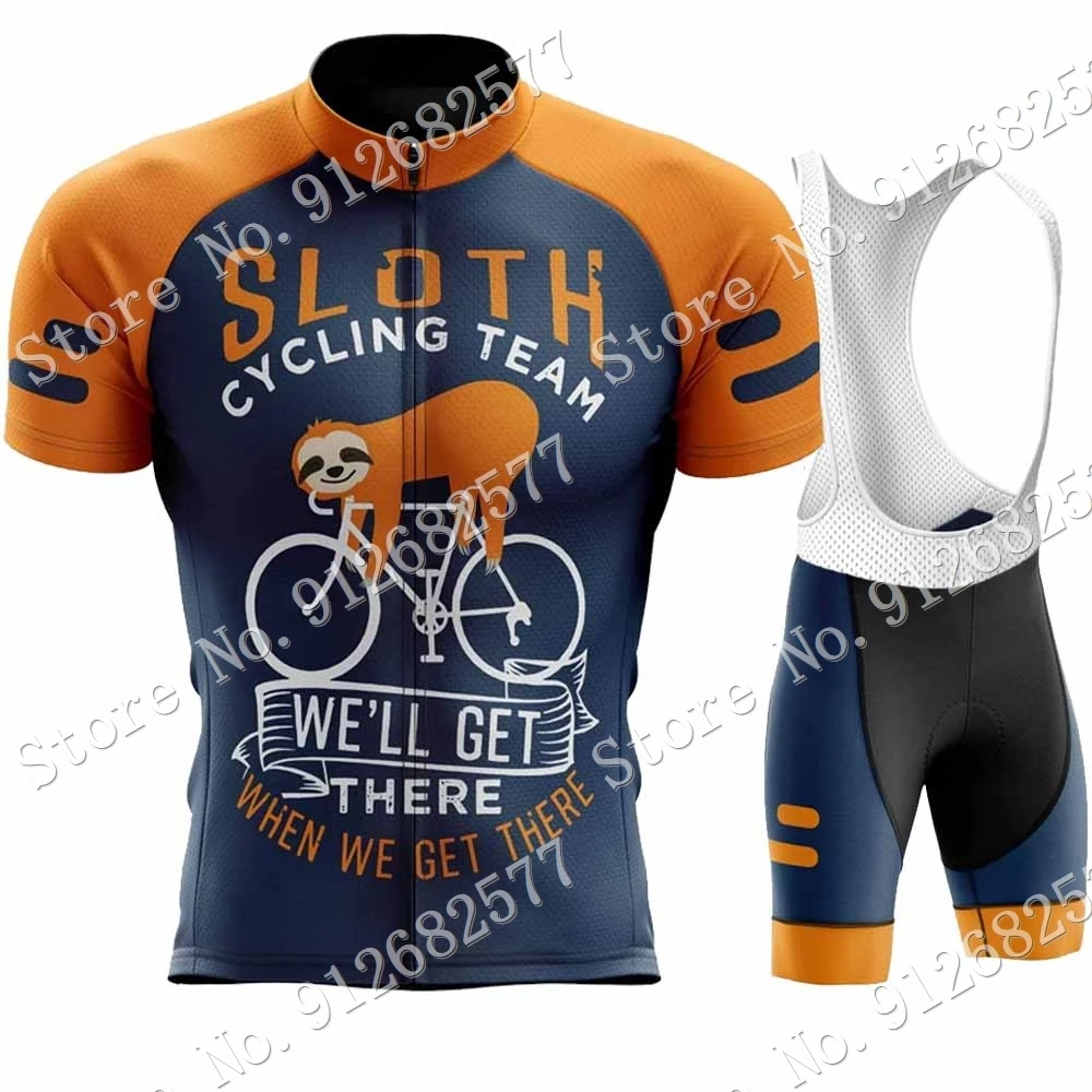 

2022 New Sloth Cycling Team Jersey Set Summer Clothing Road Bike Shirts Suit Bicycle Bib Shorts MTB Ropa Maillot Culotte