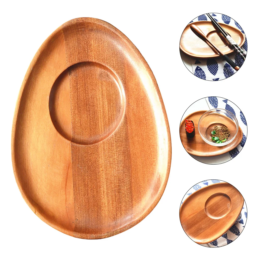 

1pc Serving Tray Smooth End Table Wooden Tableware Tray Bowl Tray Tea Cup Plate for Home