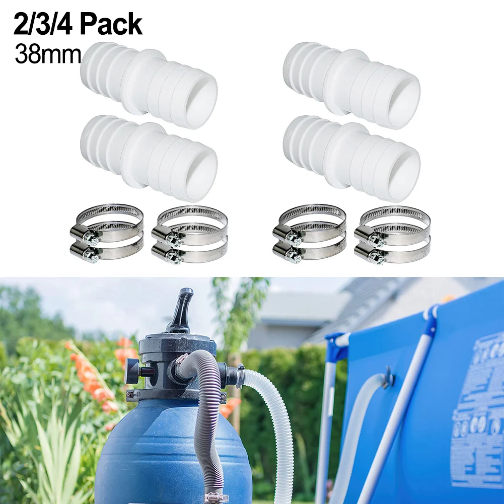 

2/3/4 Set Hose Connector With 38mm Hose Clamps Pool Hose Adapter For Sand Filter Pumps Pool Vacuum Cleaners