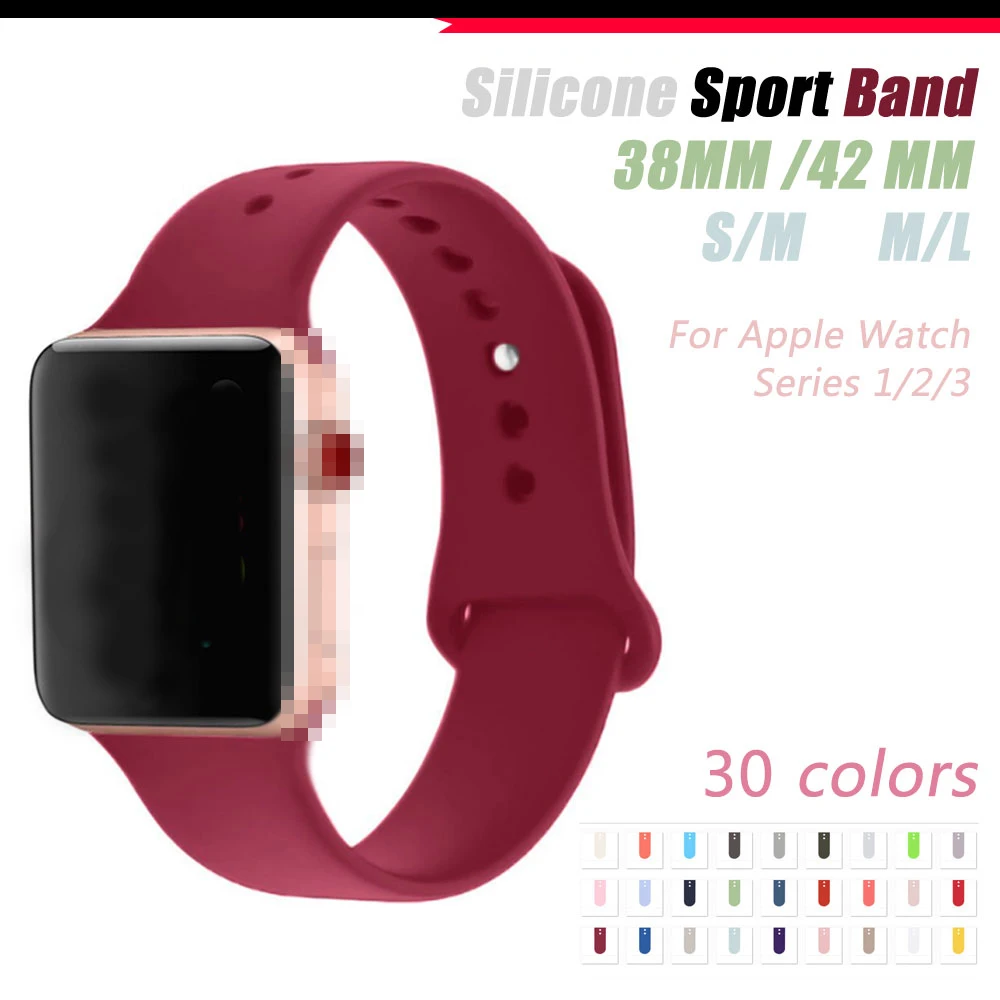 Новый силиконовый ремешок качественный для часов мягкий и гибкий подходит