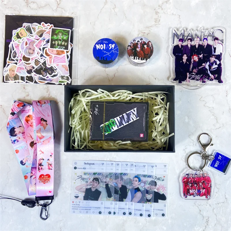 Kpop Stray Kids ODDINARY Gift Box Set New Album Photocards MANIAC Lomo Card Acrylic Stand Stickers Lanyard Keychain Fans Gift