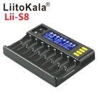Зарядное устройство LiitoKala для аккумуляторов 18650, 8 ячеек, ЖК-дисплей, для li-ion, LiFePO4, Ni-MH, Ni-Cd, 9 В, 21700, 20700, 26650, 26700, 10370, 18700, AA, AAA