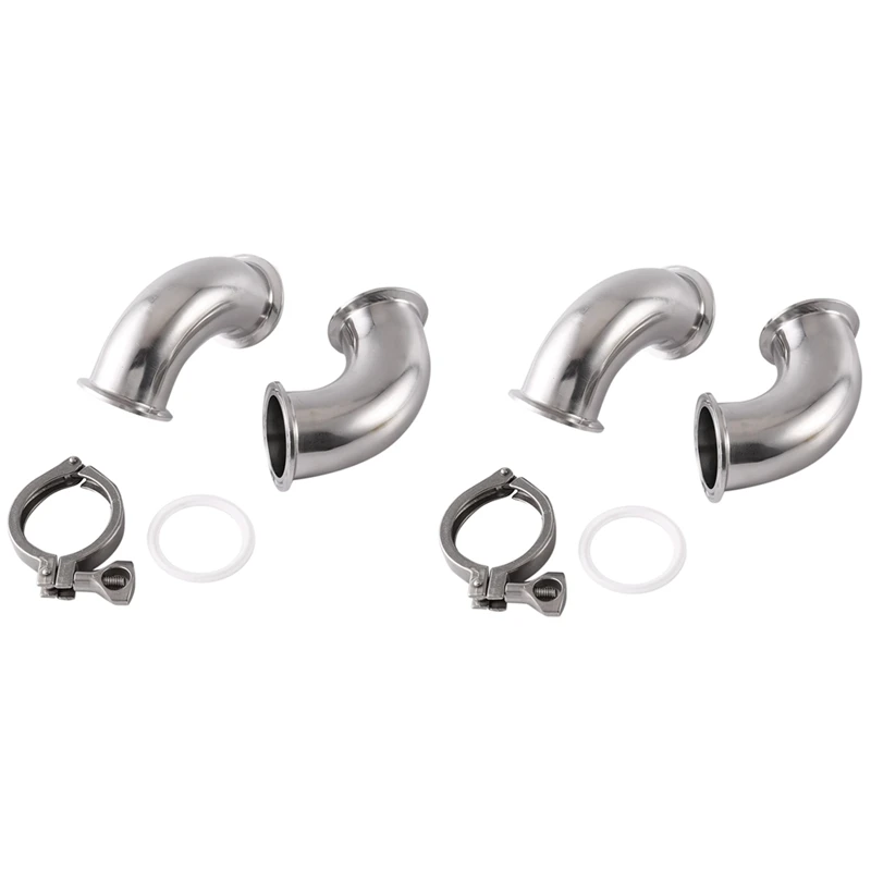 

2 шт. 51 мм 2 дюйма труба 304 нержавеющая сталь санитарный коленчатый фитинг для труб 64 мм + 2 дюйма 51 мм тройной зажим Обжимной наконечник 64 мм + п...