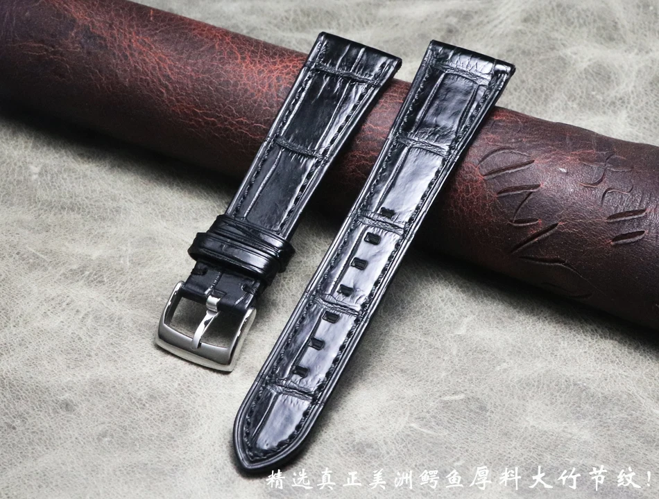 

New Handmade watch band18mm 19 * 16mm 20 * 16mm alligator strap Genuine Leather bracelet retro Wristband watch accessories