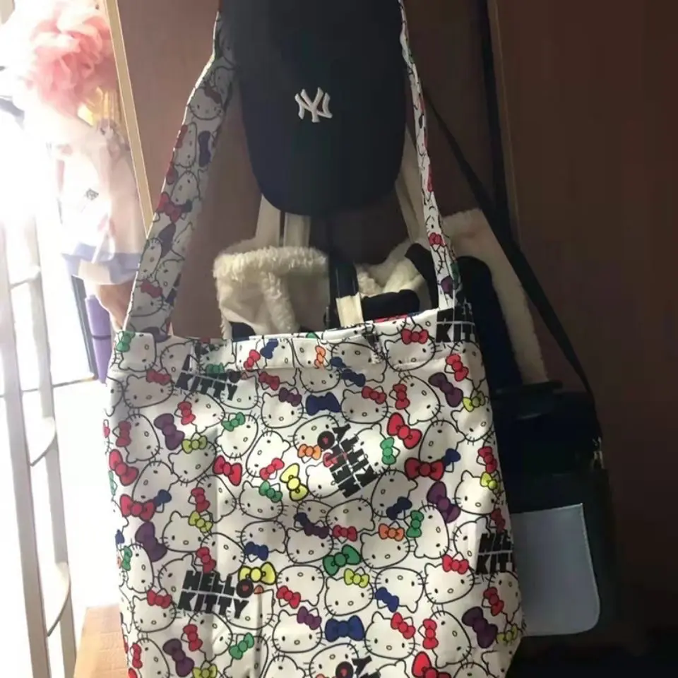 Cute Homemade Childlike Cartoon Hellokitty Girl Large Capacity Crossbody Handbag Sanrio Waterproof Student purse wallet women