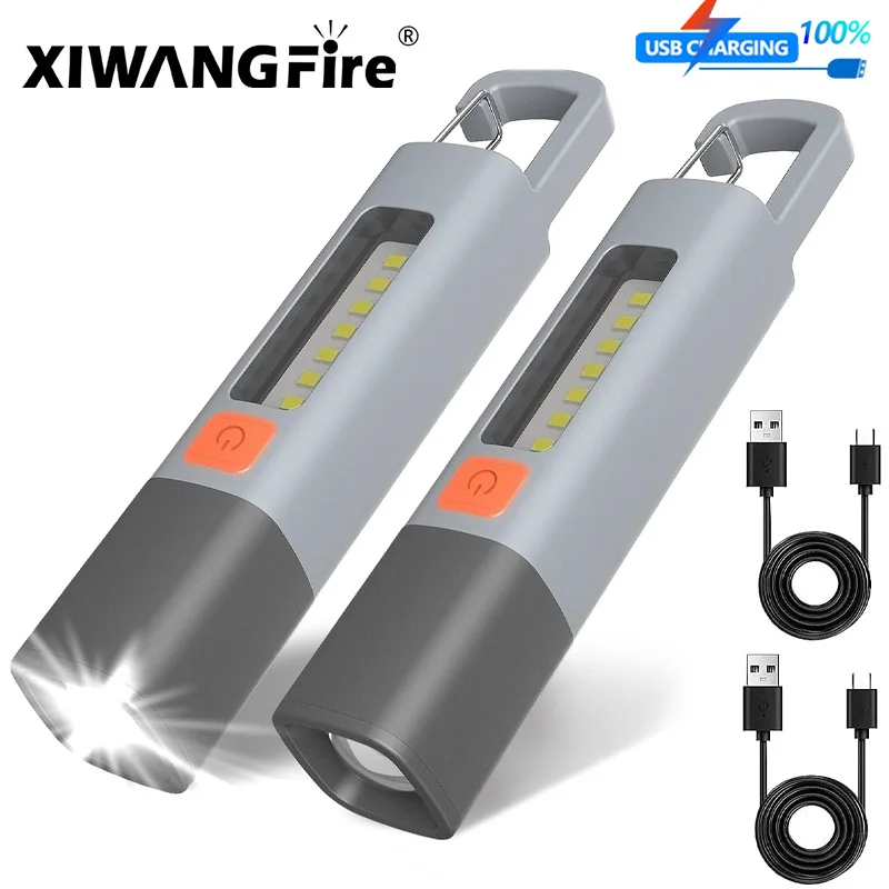 Портативный Перезаряжаемый Usb-фонарик С Крючком Яркий Светодиодный Светильник