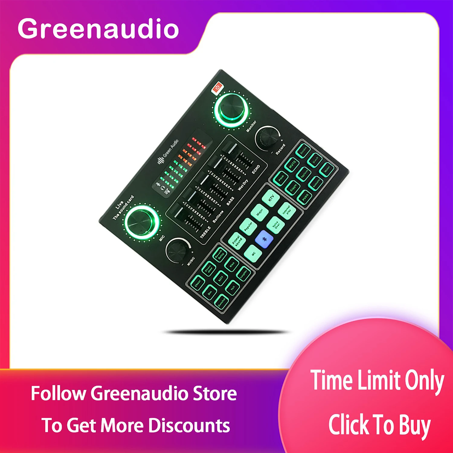 

Excellent Quality of Voice and Music Professional for Live Broadcast Mic Sound Card