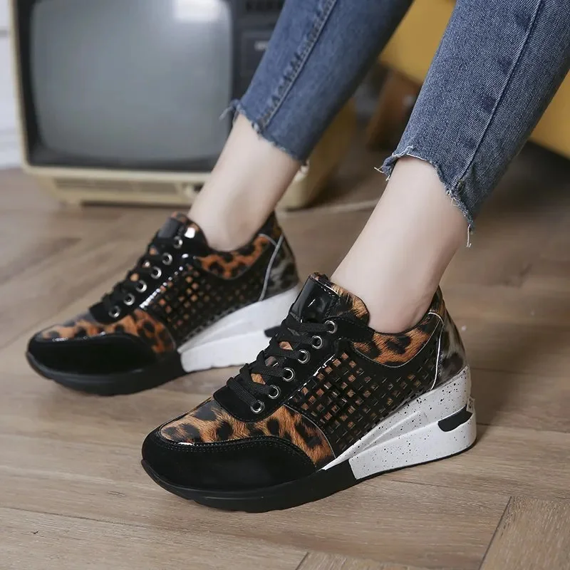 

Women's Casual Sneakers Lace-Up Wedge Sports Shoes Female Vulcanized Shoes Casual Platform Ladies Sneaker Tennis Shoes Wholesale