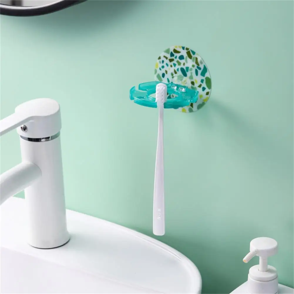 

Long Lasting Great Wall-Mounted Toothbrush Storage Holder Decor Practical Toothbrush Holder Unique Pattern for Restroom