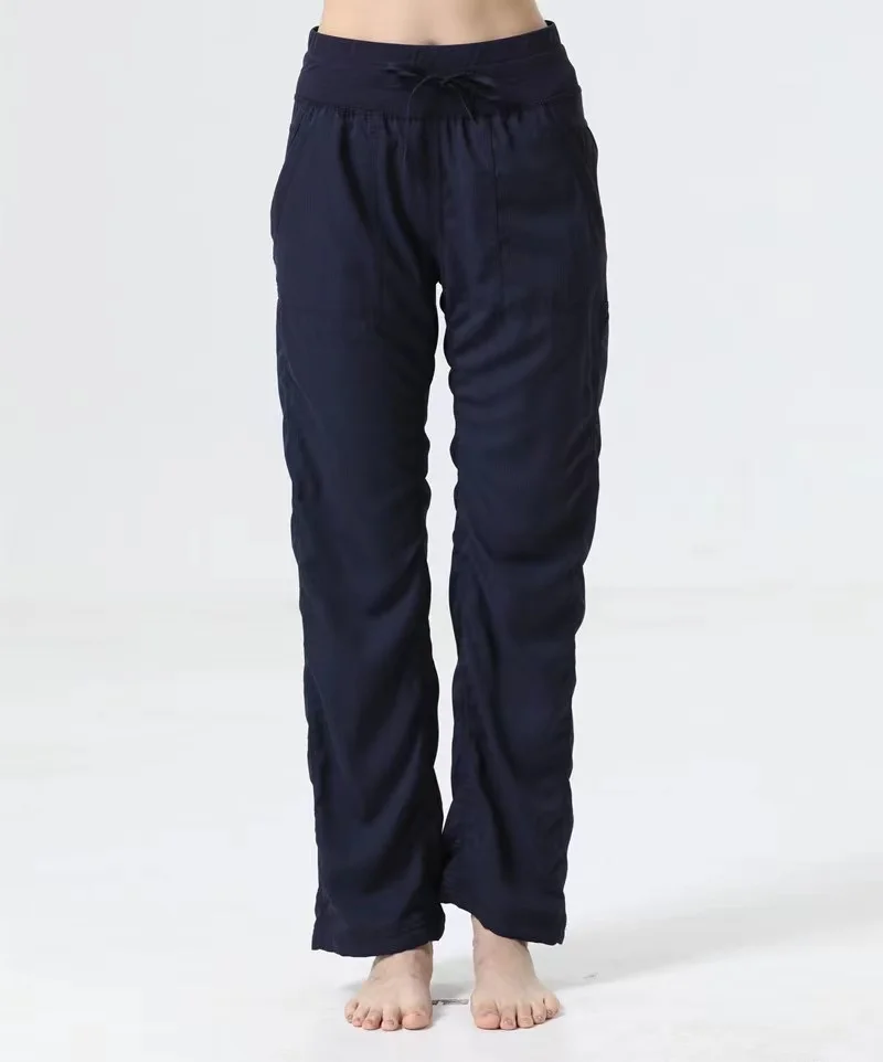 Lulu Women Gym loose full length Pants Wide Leg Pants Workout Running Exercise Trousers 4 Way Stretch capris With Pockets