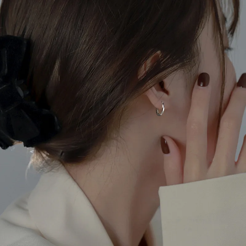 KOUDOUN Authentic Minimalist 925 Sterling Silver Twist Hoop Earring for Women Wedding Fine Silver Earring Jewelry Gift 2022