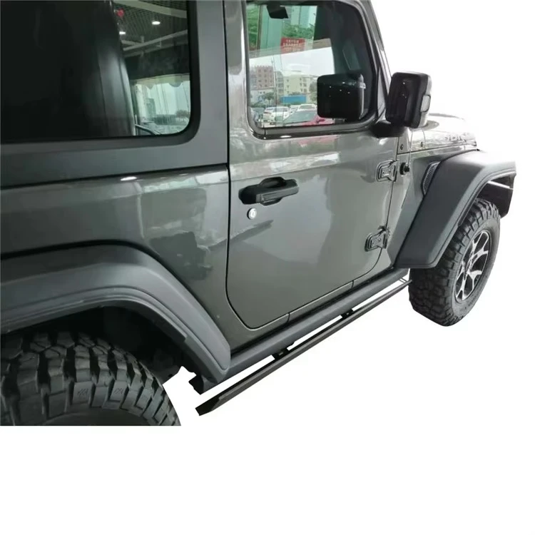 Фото Автоматические выдвижные электрические боковые подножки для Jeep Wrangler JK JL 4-дверный, из алюминиевого сплава, с электроприводом, приветственные подножки. №2