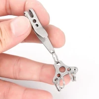 ultra light mini stainless steel outdoor multi purpose camping circular climbing keychain money clip edc tools travel kits