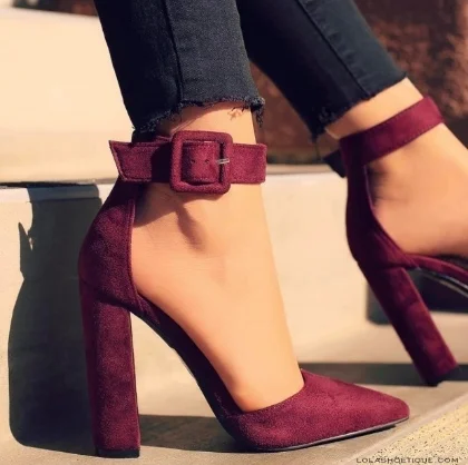 

Fashion Ladies High Heels Female Zapatos Mujer Pointed Toe Pumps Women Shoes Woman Party Ankle Strap Pump Summer Sandals
