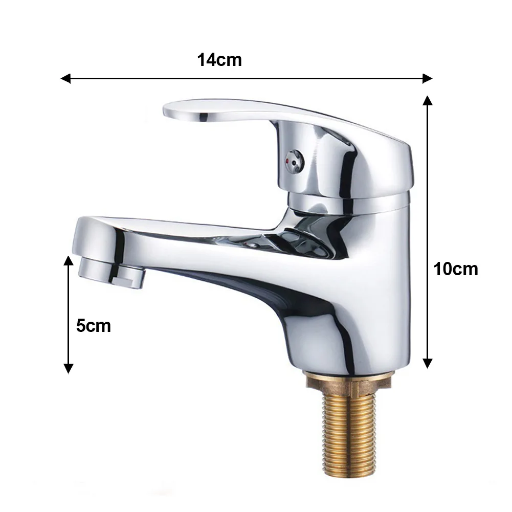 

Mixer Basin Faucet Water Tap Bathroom Sink Solid Zinc Alloy Accessories Chrome Cold Sink Drip Free Fitting Part