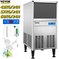 vevor commercial cube ice maker 43kg 57kg 68kg24h undercounter stainless steel auto clear liquid freeze machine ice generator