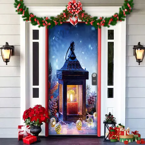 Кошмар перед Рождеством наружные украшения реквизит Рождественские эльфы дверь крышка Санта Рождество фон баннер для двери здания
