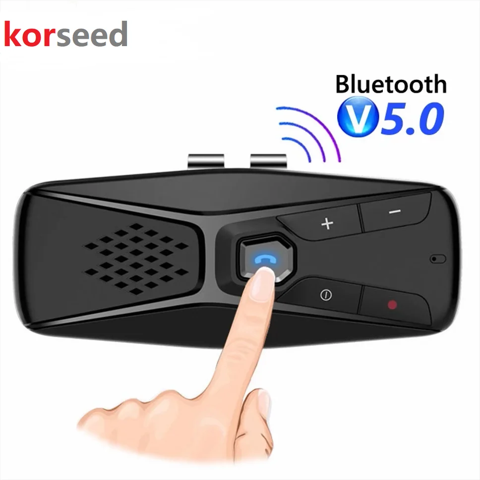 

Korseed Sun Visor Wireless Bluetooth 5.0 Car Handsfree Speakerphone Wireless with Microphone Auto Power On / Connect Car Kit