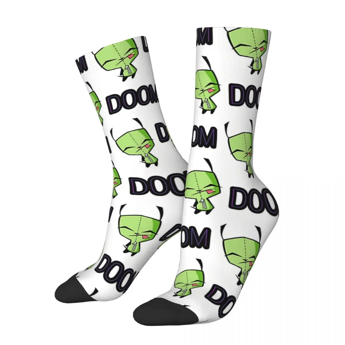 

Funny Crazy Sock for Men Invader Zim Gir DOOM Hip Hop Harajuku Cartoon Style Happy Pattern Printed Boys Crew Sock Novelty Gift
