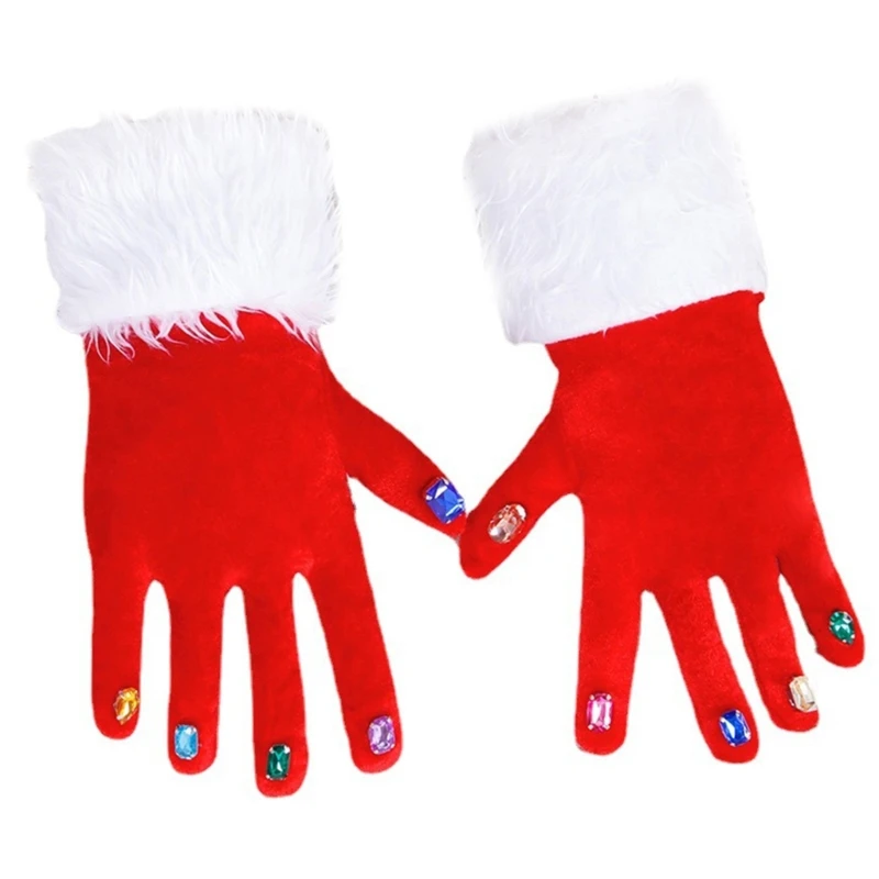 Christmas Santa Gloves Sexy Santa Costume For Women Santa Claus Gloves Women Velet Gloves Santa Costume