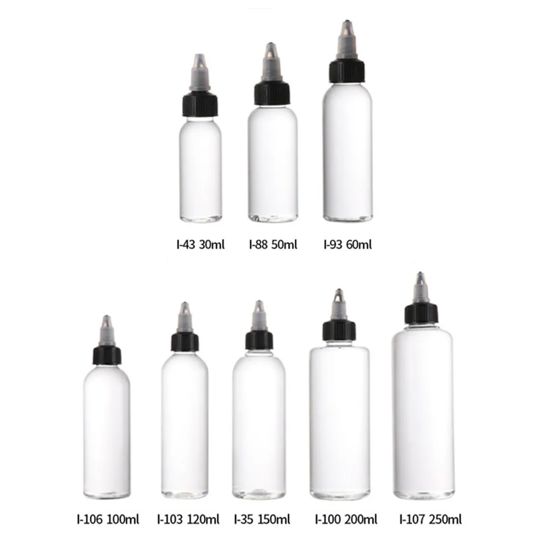 

（10）30/50/100ml/250/120ml Plastic Squeeze,Clear Dispensing Bottles with Twist Top Cap, for Oils, Liquids, Inks, Crafts, Kitchen