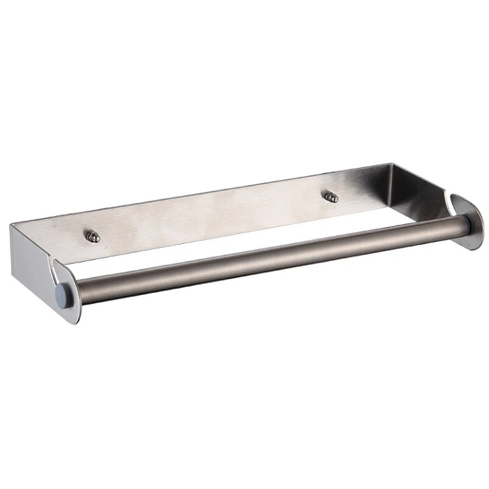 

Free Punch Kitchen Bathroom Wall Mounted Detachable Roll Paper Holder Storage Rack Towel Hanging Toilet Stainless Steel Home