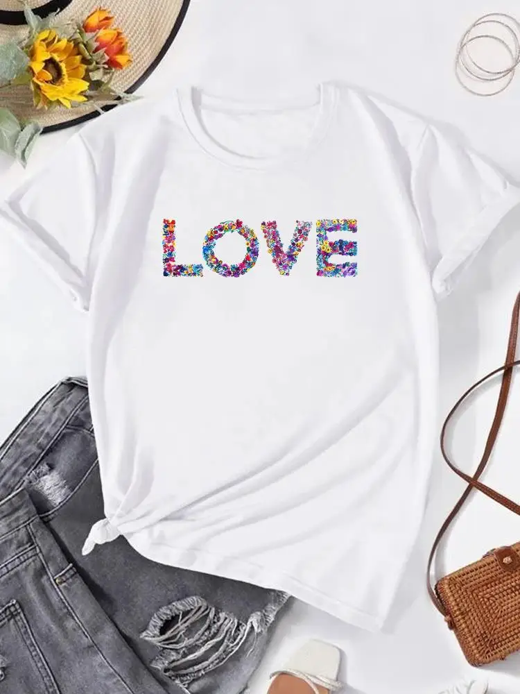 

Женская футболка с коротким рукавом и принтом, с цветочным принтом