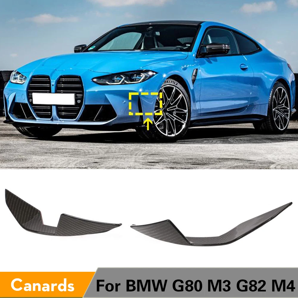 

Передний бампер из углеродного волокна для BMW G80 M3 Sedan G82 M4 Coupe 2021 2022, вентиляционные отверстия, украшение, 2 шт.